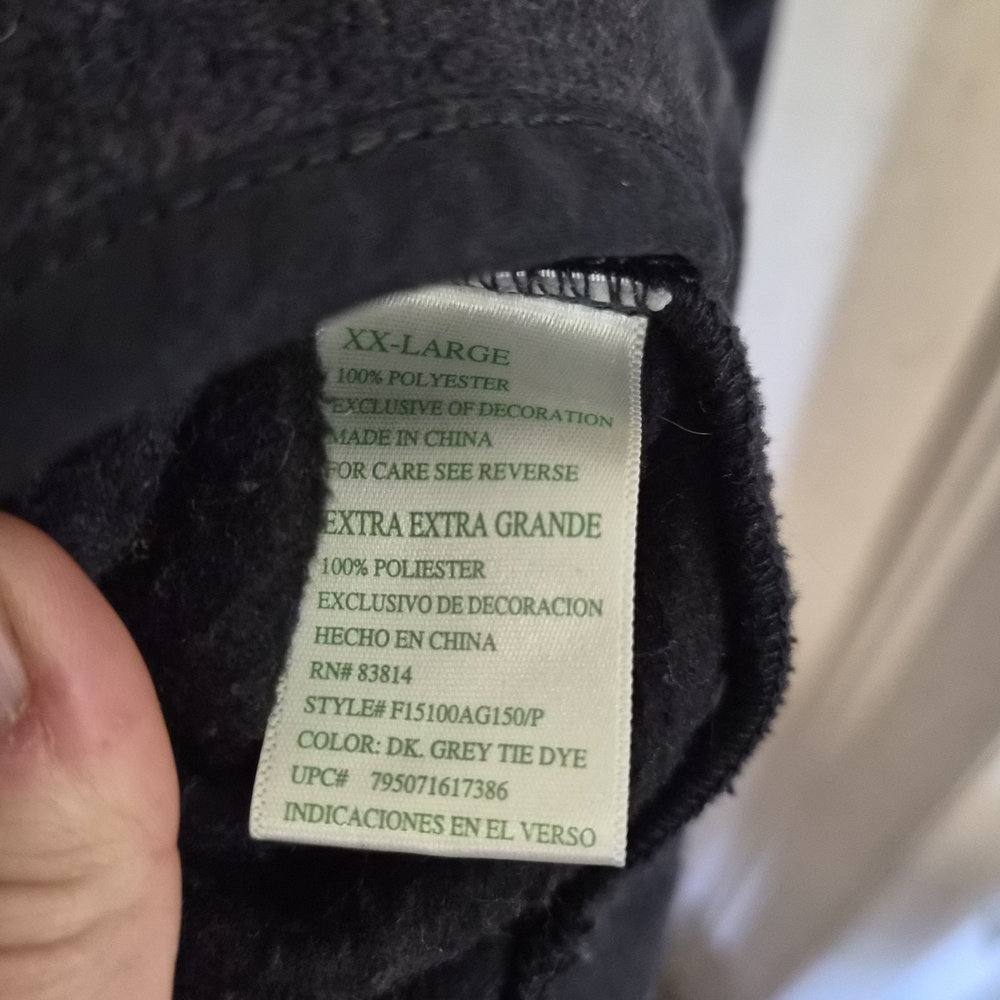 EUC Green Tea Black/Deep Gray Tie-Dye Snap Neck Fleece Pullover – XXL - Picture 4 of 5